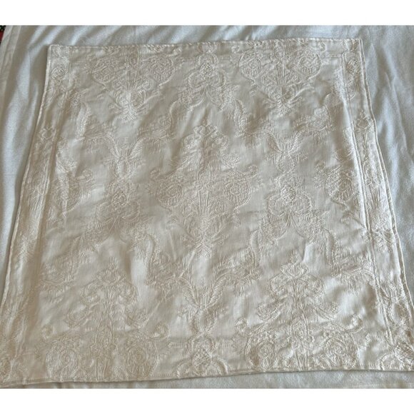 Vtg Waverly Luxury Col. Cream on Cream Embroidered Cotton Tapestry Euro Sham 30" - Picture 9 of 9